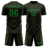 Custom Olive Emerald Green Soccer Set