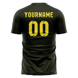 Custom Olive Light Yellow Soccer Jersey