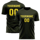 Custom Olive Light Yellow Soccer Jersey