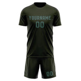 Custom Olive Blue Green Soccer Set