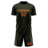 Custom Olive Orange Soccer Set