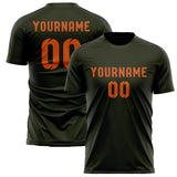 Custom Olive Orange Soccer Jersey