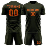 Custom Olive Orange Soccer Set