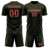 Custom Olive Copper Rose Soccer Set