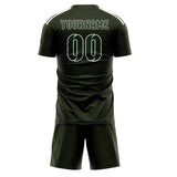 Custom Olive Dark Green Soccer Set