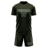 Custom Olive Dark Green Soccer Set