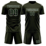 Custom Olive Dark Green Soccer Set