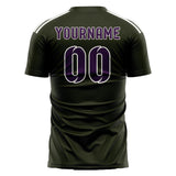 Custom Olive Purple Soccer Jersey