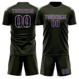 Custom Olive Purple Soccer Set