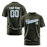 Custom Olive Light Blue T-Shirt