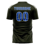 Custom Olive Sky Blue Soccer Jersey