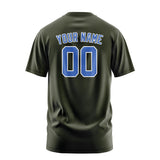 Custom Olive Sky Blue T-Shirt