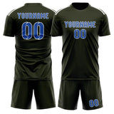 Custom Olive Sky Blue Soccer Set
