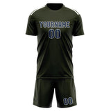 Custom Olive Blue Soccer Set
