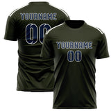 Custom Olive Blue Soccer Jersey