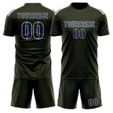 Custom Olive Blue Soccer Set