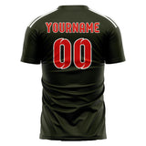 Custom Olive Orange Red Soccer Jersey