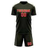 Custom Olive Orange Red Soccer Set
