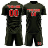 Custom Olive Orange Red Soccer Set