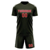 Custom Olive Red Soccer Set