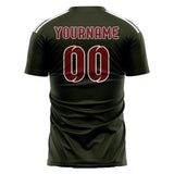 Custom Olive Crimson Red Soccer Jersey