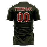 Custom Olive Coral Red Soccer Jersey