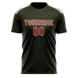 Custom Olive Coral Red Soccer Jersey