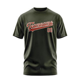 Custom Olive Coral Red T-Shirt