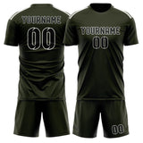 Custom Olive Black Soccer Set