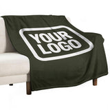 Custom Dark Olive White Blanket