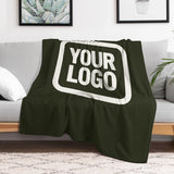 Custom Dark Olive White Blanket