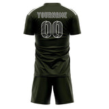 Custom Olive Dark Grey Soccer Set