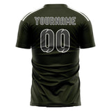 Custom Olive Dark Grey Soccer Jersey