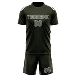 Custom Olive Dark Grey Soccer Set