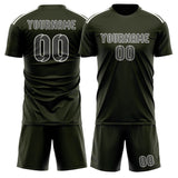 Custom Olive Dark Grey Soccer Set