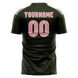 Custom Olive Light Pink Soccer Jersey