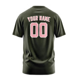 Custom Olive Light Pink T-Shirt