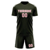 Custom Olive Light Pink Soccer Set