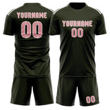 Custom Olive Light Pink Soccer Set