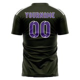 Custom Olive Light Purple Soccer Jersey