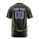 Custom Olive Light Purple T-Shirt