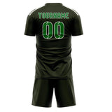 Custom Olive Emerald Green Soccer Set