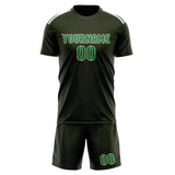 Custom Olive Emerald Green Soccer Set
