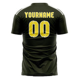 Custom Olive Light Yellow Soccer Jersey