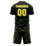 Custom Olive Light Yellow Soccer Set