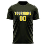 Custom Olive Light Yellow Soccer Jersey