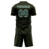 Custom Olive Blue Green Soccer Set