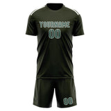 Custom Olive Blue Green Soccer Set