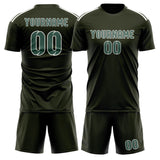 Custom Olive Blue Green Soccer Set