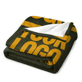 Custom Dark Olive Yellow Blanket